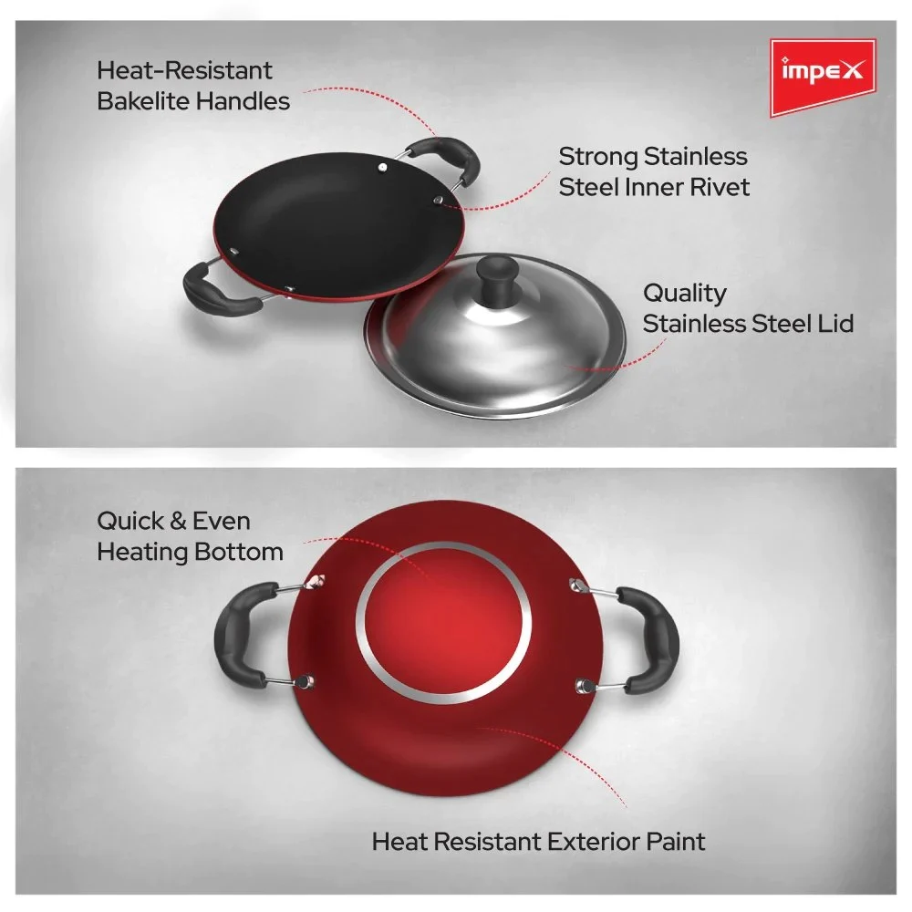 Impex Non-Stick Aluminium Appachatty IAC 2030 - Detail View